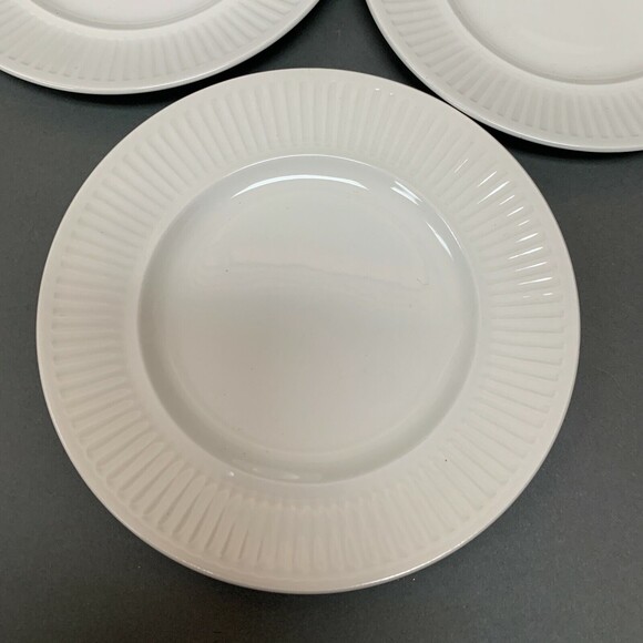 Johnson Brothers Athena Bread and Butter Plates Ivory Ribbed Border Lot of 6 - Picture 5 of 11